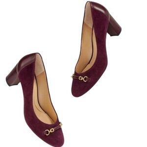 NEW! TALBOTS Wine Leather Suede Pump Heels 7.